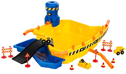 Theo Klein 3248 Bac à Sable Cat avec Accessoires - Bac à Sable et Bassin à Eau - Nombreux Accessoires Dont château d'eau, véhicules, etc. - Dimensions : 95 x 66 x 34,5 cm - pour Enfants dès 18 Mois