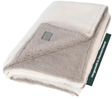 Ritter Decken La Paz Alpakadecke 140 x 200 cm - Grau/Weiß | Weiche Naturhaardecke aus 100% Alpaka mit Fell-Charakter, ideal als Kuscheldecke, Wohn- & Tagesdecke, Made in Germany
