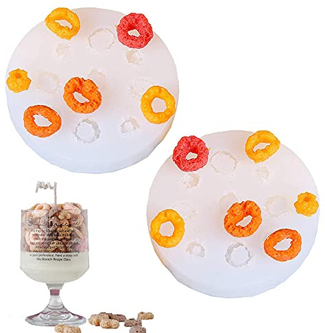 Cestony 2Pcs Doughnut Silicone Molds for DIY Cake Fondant Biscuit Cookies Sugar Pudding Chocolate Hard Candies Dessert Candle Decor
