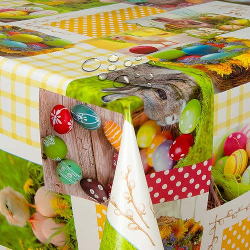 Wachstuch Wachstischdecke Tischdecke Ostertischdecke Farbe und Größe wählbar Osterhase Eckig 110 x 160 cm abwaschbar Ostern