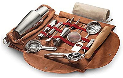 LQBYWL Barzubehör, Cocktailzubereitungsset, Barkeeper-Kit, Barkeeper-Kit-TascheBarkeeper-Tasche Reise-Barkeeper-Kit-Tasche, tragbare Bar-Tasche for Reise-Bar-Set-Koffer