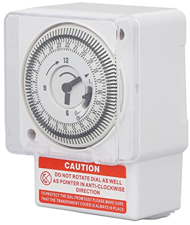 Timer Meccanico 24 Ore, Interruttore Orario Meccanico, Ciclo 24 Ore, Tipo di Orologio con Intervallo di 15 Minuti, Timer Industriale, Interruttore di Temporizzazione
