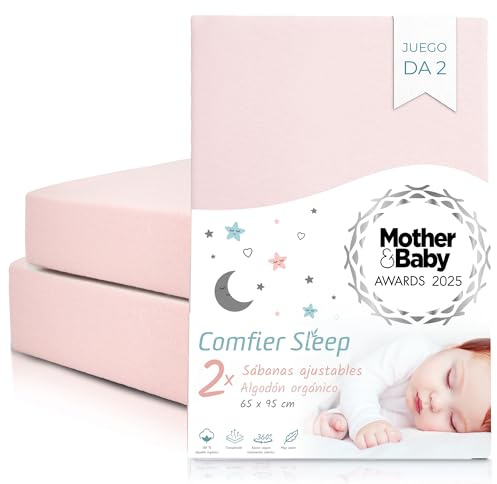 Draps pour Lits Bébé 95x65 – 100% Coton Bio – Lot de 2 Draps Cododo Ultra Doux – Rose Drap Housse Nacelle Confortable et Respirant | Literie pour bébé primée, super douce et respirante, certifiée 100 % biologique pour le confort du lit de voyage
