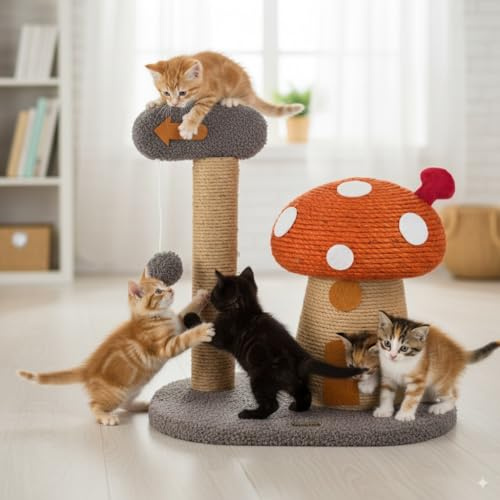 WANEKA Seta Rascador para Gatos, Rojo