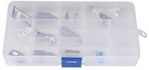 11 STÜCKE Nähmaschine Rollsaumfuß, Nähfüße Zubehör Snap-on Nähfuß-Set, Fuß-Set für Brother Butterfly Singer JANOME YOKOYAM Fanghua505A (11-teilige Kunststoffbox)