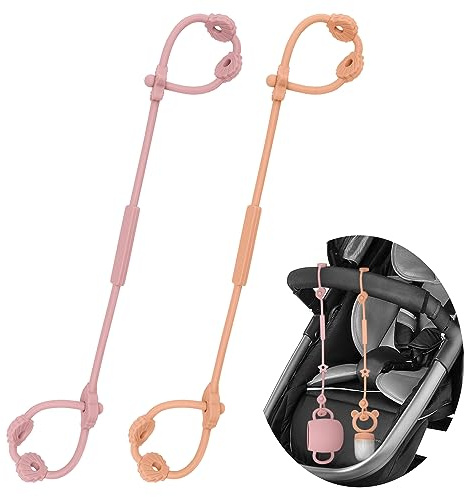 CLDY Baby Spielzeug Schnullerkette Silikon Cup Catcher, BPA-frei Sicherheitsgurte für Spielzeug, Trinkbecher Halteriemen für Kinderwagen Hochstuhl Autositz 2 Stück
