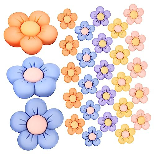 EXCEART 50stücke Harz Blumen Charms Flache Rückseite Bunte Dekorationen Für Handyhüllen Scrapbooking Basteln Wiederverwendbare Langlebige Bastelaccessoires Mehr