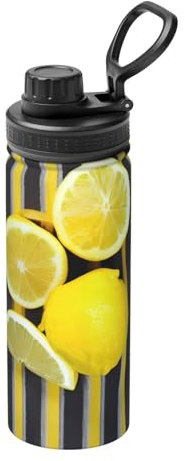Limone Zest Strisce Gialle 18oz Sport Isolato Bollitore In Acciaio Inox Tazza Da Viaggio Bottiglie D'acqua Per Sport Palestra