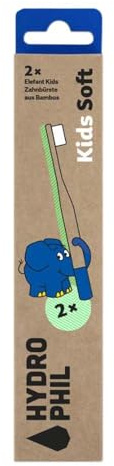 Hydrophil Bambus Zahnbürste, Kids Soft, Elefant Blau, 2Stk. (1)