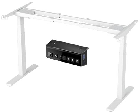 ERGOMAKER Höhenverstellbarer Schreibtisch Gestell mit 2 Motoren, Schreibtischgestell Höhenverstellbar mit Memory-Steuerung, 3-stufige Schreibtischgestell mit USB, Kollisionschutz Funktion(Weiß)
