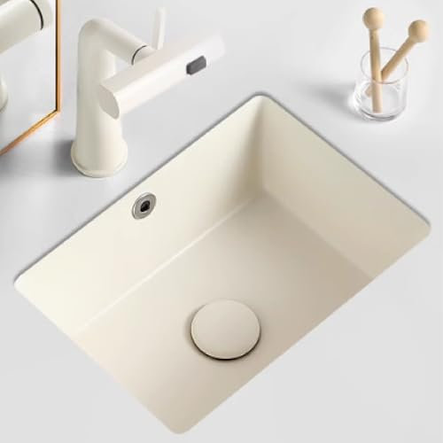 Lavandino da bagno Lavabo da incasso in ceramica Lavabo da incasso facile da installare Lavabo per shampoo facile da pulire per lavabo piccolo per appartamento Balcone domestico (Giallo 40x30x18,5 cm)