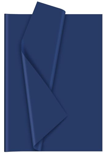 Morcheiong 60 ark marinblått silkespapper för konstpresenter, presentpapper i bulk för gör-det-själv konst hantverk blommor födelsedag festlig fest (50 x 37 cm