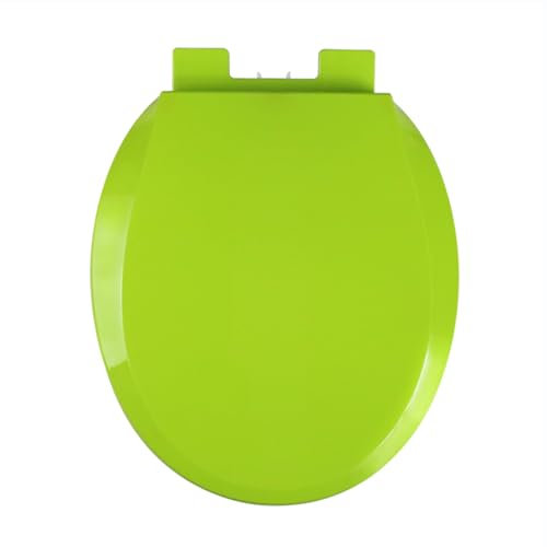 Giural Abattant WC avec Frein De Chute, Abattant De Toilette Coloré, Lunette WC Ovale en Forme De O, Charnières en Plastique, Facile À Assembler,Vert