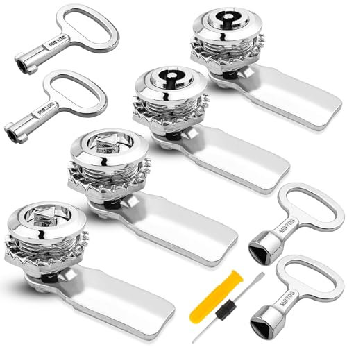 SDwfxd 4 Pezzi Serratura per Contatore Elettrico, Tipo S/Triangolare Serratura a Camma, Serratura a Cilindro, Serrature per Cassette delle Lettere per Alloggiamenti Elettrici, Armadietti