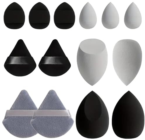 14 Pièces Éponges De Maquillage - Beauty Bl-ender Set, Kit Éponges De Maquillage Et Houpettes, Éponge Fond De Teint Éponge Maquillage, Mélangeur De Beauté Éponges De Fondation Pour Femme, Petite Amie