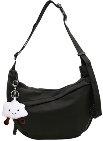 AYNKH Mezzaluna Borsa a Tracolla in Nylon con Ciondolo Nuvola, Multi-tasca, Grande Capacità per Viaggi