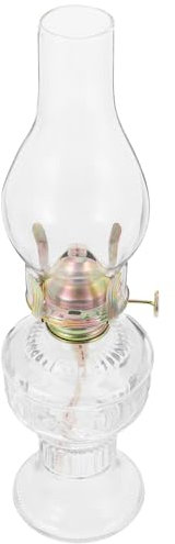 Zerodeko Petroleumlampe Glas Öllampe Tischlaterne Vintage Dekoration Innenbereich Petroleumlampe Mit Metallsockel Für Wohnzimmer Küche