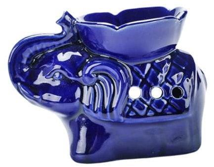 Folpus Brûleur d'huiles essentielles, Chauffe- parfumé, Figurines de brûleur d'arômes créatifs, Support de Bougie Chauffe-Plat pour Table de Bureau, Bleu