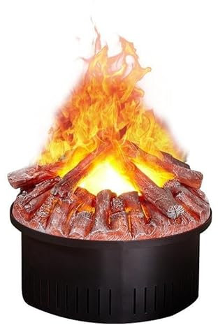Chimenea eléctrica Chimenea Eléctrica Redonda, Juego De Leños for Chimenea De 17,7Insertar Chimenea De Vapor De Agua Chimenea Atomizadora 3D, Efecto De Llama Realista, Control Remoto Calentador de es