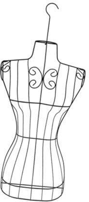 kowaku Weibliche Schaufensterpuppe aus Metalldraht, Kleiderpuppe für Frauen, Torso, Gliederpuppe, Körpertorso mit Haken zum Aufhängen für, Weiß