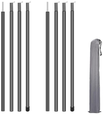 Tent Pole Support Frames Kit Outdoor Support， 2pc/Set Aluminium Alloy Rod Tent Pole Replacement Accessorie Adjustable Bars Sun Shade Sail Canopy Accessory Tent Support Rods
