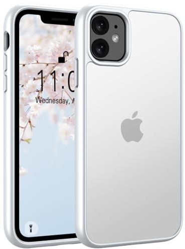 Andwing Matt für iPhone 12 Hülle Matt transparent | Militärstandard FallSchutz Handyhülle,Mattierte Durchscheinende Rückseite Schutzhülle,Anti-Fingerabdruck Kratzfest Haltba