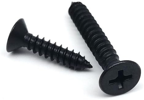 100 Stück M1.7 M2 M2.5 Schwarz 304 A2-70 Edelstahl Kreuzschlitz Flachsenkkopf Selbstschneidende Holzschraube(6mm,100pcs M1.7)