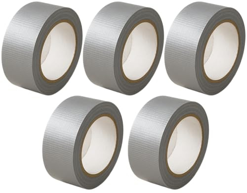 KNM TRADE Lot de 5 Rubans Tissu Étanche 50mm x 50m | grande longueur, multi-pack, bandes adhésives, extérieur, durabilité, multifonctionnel