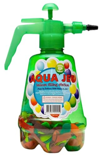 Botella de llenado de globos de agua - Pulverizador de contenedor recargable, inflador de presión manual | Splash Game Outdoor Toy, Boquilla de rociador de alto volumen, estación de recarga colorida