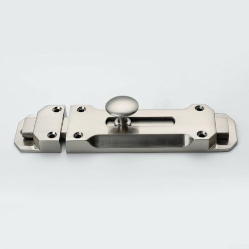 Eawfgtuwz Brushed Nickel Door Bolt Latch Slide Lock, Heavy Duty Zinc Alloy Security Slide Bolt for Bathroom, Bedroom, Shed, Gate or Cupboard Doors, Mounted with Screws, 3/4/5 Inch 3inch