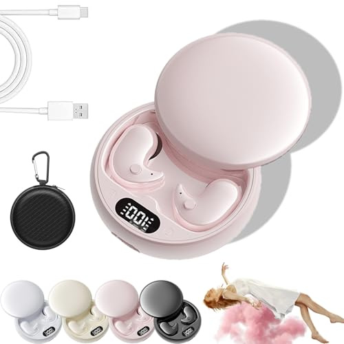 Mindbuds – Die Unsichtbaren Earbuds Ohne Druckgefühl, Mindbuds Unsichtbare Schlaf Kopfhörer, Bequem Seitlich Schlafen, Bluetooth 5.4 Mini Kopfhörer, In Ear Kopfhörer Zum Schlafen, Arbeiten, Sport (C)