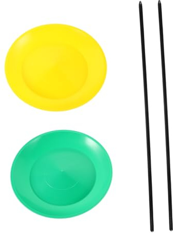 Parliky Set Piatto Giocoleria per Principianti 2pezzi in Plastico con Bastoncini, Design Elegante, Facile da Imparare per Spettacoli Circensi e Divertimento