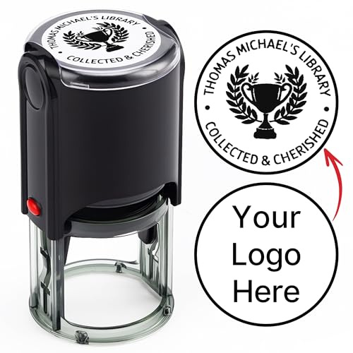 GifXify Custom Logo Stamp – Personalized Round Self Inking Stamp with Your Business Logo or Text – 4 Sizes & 5 Ink Colors – Refillable Custom Image Stamp for Small Business, Branding (Round)
