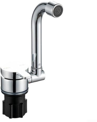 Zoegneer Robinet mitigeur pliable en acier inoxydable avec bec pivotant à 360° et tuyau d'entrée d'eau chaude et froide pour camping-car, caravane, bateau, bar, comptoir de petit espace (chaud et