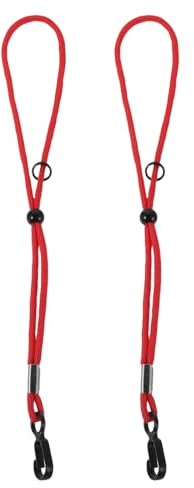 Kisangel Correa Ajustable para Guantes de Esquí 25 Cm, Cuerda de Seguridad Roja para Adultos, Accesorios Impermeables para Deportes al Aire Libre, Adecuado para Esquiar y Actividades