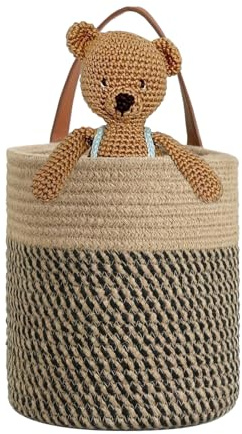 Cestas Tejidas para Pared Organizador Moderno de Almacenamiento con Cuerda | Canasta Decorativa Tejida de Cuerda de Algodón para Dormitorio Baño Guardería Decoración del Hogar Apartamen
