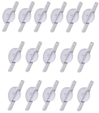 MAGICLULU 16pezzi Pulegge per Porte e Finestre Scorrevoli in Ferro Zincato e Plastico, Rotelle Affidabili e Resistenti per Binari di Armadi e Finestre