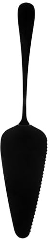 JECOMPRIS Pelle à Pâtisserie en Acier Inoxydable 304 Noire Lame Dentelée pour Couper Gâteau, Pizza et Fromage, Outil de Cuisson Robuste pour Fête, Mariage et Dessert, Accessoire la Cuisine