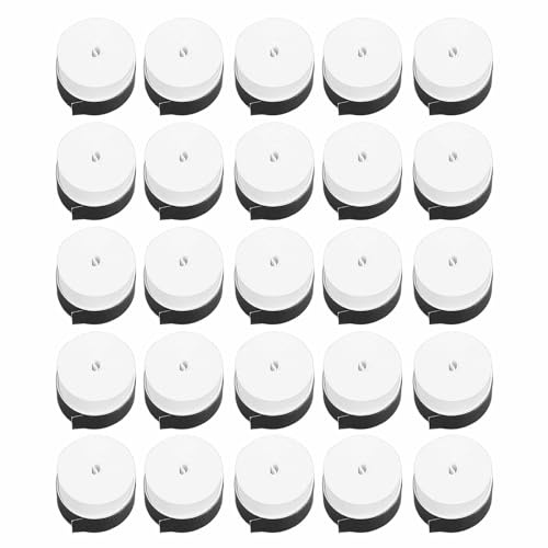25 unidades de cinta para empuñaduras de raquetas de tenis, overgrips superabsorbentes y antideslizantes para raquetas de tenis, bádminton, squash y cañas de pescar, envoltura suav (Blanca)