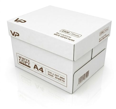 Multi-Purpose A4 Printer Paper, 2500 Sheets, White | for Home, Office & High-Volume Printing