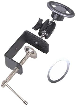 Jazuaiao Phone Bracket for GYM Kitchen Golf Cart Tripod Adjustable 360 Degree Rotating Clamp Holder for Phone 17 16 15 Bike Holder