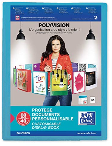 Elba Polyvision Präsentationsmappe Polypropylen 40 transparente Hüllen A4 blau