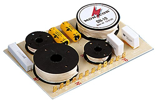 MONACOR DN-10 3-Wege-Weiche 8 ohm, Hochwertige Bauteile, Folien-Kondensator im Hochpass, Belastbarkeit 100W für den Innenbereich, 12.0130