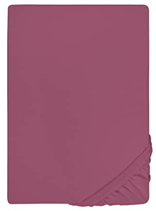 Traumhaft Schlafen - Castell - Markenbettwäsche 0077113 Spannbetttuch Jersey Stretch 1x 140x200 cm - 160x200 cm, brombeer