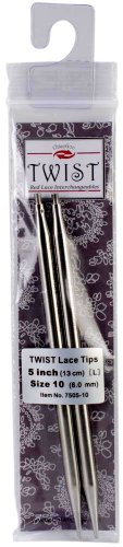 ChiaoGoo Needle Tips 5-inch (13cm) for Twist Red Lace Interchangeable Set; Size US 6 (4mm) 7505-6 by ChiaoGoo