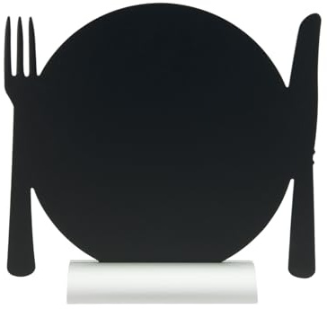 Securit FBTA-Plate Tischaufsteller Silhouette Teller | Doppelseitiges Design – weißer Stift im Lieferumfang enthalten – herausnehmbarer Einsatz
