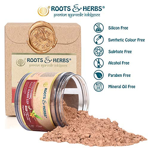 ROOTS AND HERBS Ayurvedic Face Wash Lep Natural Treatment 100% Vegan Anantmool Refreshing Face Wash Non-Forming Facial Cleanser - 2.11oz