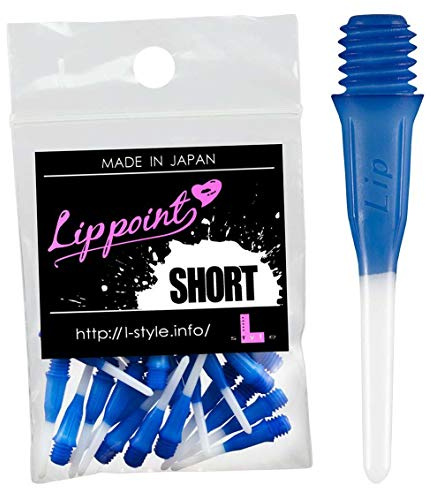 Gradient Color Strong L-Style Punta Suave plástico Corto Lippoint Puntas para Dardos 50pics, Azul