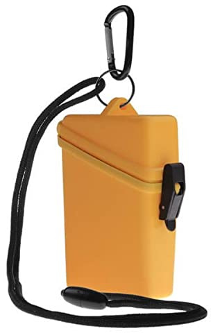 Witz STRANDSAFE Large - großer wasserdichter Badesafe gelb [1 Stück] Strandbox Schwimmsafe mit Karabinerhaken und Nylonschnur zum umhängen