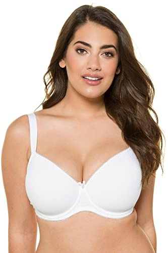 Ulla Popken Femme Grandes Tailles Soutien-Gorge Minimiseur satiné Emboitant Blanc 105D 697146 20-105D